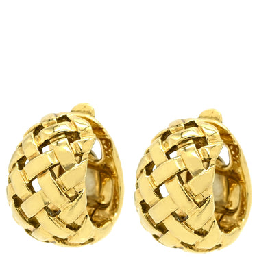 ティファニー Tiffany & Co ミネヴァリー イエローゴールド K18YG ピアス T&Co. メッシュ 750 YG フープピアス