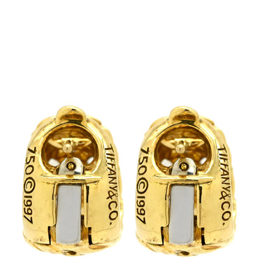 ティファニー Tiffany & Co ミネヴァリー イエローゴールド K18YG ピアス T&Co. メッシュ 750 YG フープピアス