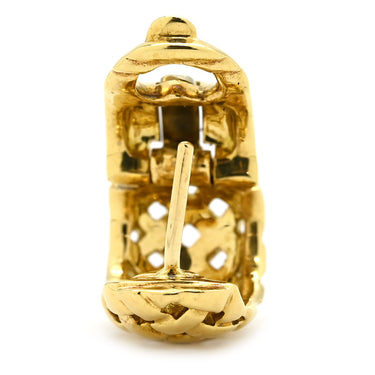 ティファニー Tiffany & Co ミネヴァリー イエローゴールド K18YG ピアス T&Co. メッシュ 750 YG フープピアス