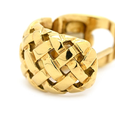 ティファニー Tiffany & Co ミネヴァリー イエローゴールド K18YG ピアス T&Co. メッシュ 750 YG フープピアス