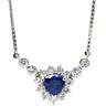 ノンブランド NON BRAND ブルーサファイア ダイヤペンダント プラチナシルバー Pt900 サファイア ダイヤモンド Pt850(チェーン) ネックレス 青 ブルー