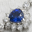 ノンブランド NON BRAND ブルーサファイア ダイヤペンダント プラチナシルバー Pt900 サファイア ダイヤモンド Pt850(チェーン) ネックレス 青 ブルー