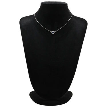 ノンブランド NON BRAND ブルーサファイア ダイヤペンダント プラチナシルバー Pt900 サファイア ダイヤモンド Pt850(チェーン) ネックレス 青 ブルー