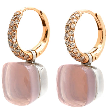 ポメラート Pomellato ヌード リング POB4010-O6000-BRCQR ピンク×ピンクゴールド×ホワイトゴールド K18PG K18WG ブラウンダイヤモンド ローズクォーツ ピアス Au750 18K 18金 RG WG ローズクォーツ ブラウンダイヤ