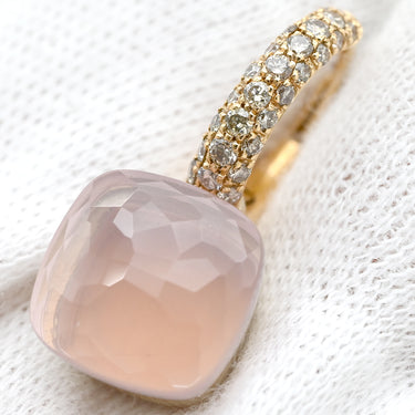 ポメラート Pomellato ヌード リング POB4010-O6000-BRCQR ピンク×ピンクゴールド×ホワイトゴールド K18PG K18WG ブラウンダイヤモンド ローズクォーツ ピアス Au750 18K 18金 RG WG ローズクォーツ ブラウンダイヤ