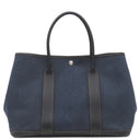 エルメス HERMES ガーデンパーティーPM デニムフォンセ トワルアッシュ レザー トートバッグ シルバー金具 紺 黒 トワルH リカラー有