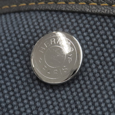 エルメス HERMES ガーデンパーティーPM デニムフォンセ トワルアッシュ レザー トートバッグ シルバー金具 紺 黒 トワルH リカラー有