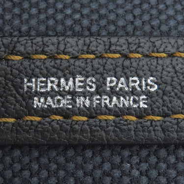 エルメス HERMES ガーデンパーティーPM デニムフォンセ トワルアッシュ レザー トートバッグ シルバー金具 紺 黒 トワルH リカラー有