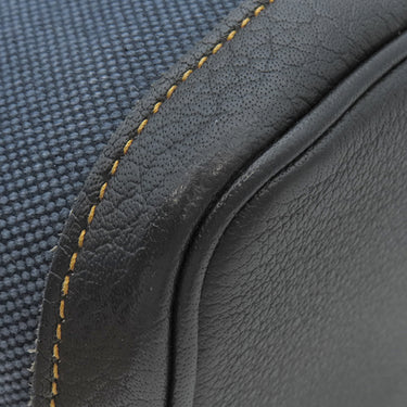 エルメス HERMES ガーデンパーティーPM デニムフォンセ トワルアッシュ レザー トートバッグ シルバー金具 紺 黒 トワルH リカラー有