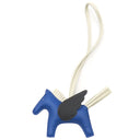 エルメス HERMES ロデオPM ペガサス ブルーフランス×クレ×ブラック アニューミロ バッグチャーム 青 オフホワイト 黒