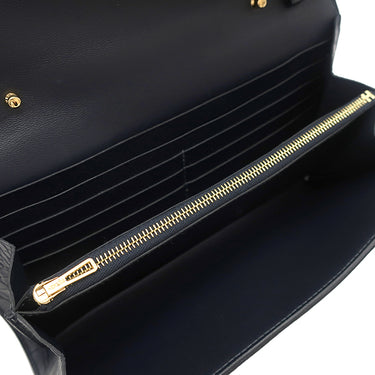 エルメス HERMES コンスタンス トゥーゴー ブルーマリン アリゲーターマット 長財布 ゴールド金具 紺 クロコ ショルダー