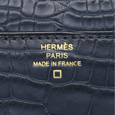 エルメス HERMES コンスタンス トゥーゴー ブルーマリン アリゲーターマット 長財布 ゴールド金具 紺 クロコ ショルダー