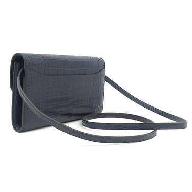 エルメス HERMES コンスタンス トゥーゴー ブルーマリン アリゲーターマット 長財布 ゴールド金具 紺 クロコ ショルダー