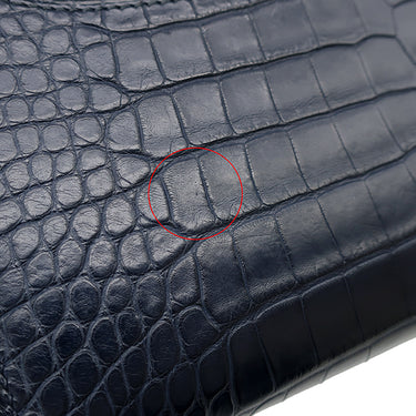 エルメス HERMES コンスタンス トゥーゴー ブルーマリン アリゲーターマット 長財布 ゴールド金具 紺 クロコ ショルダー