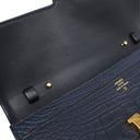 エルメス HERMES コンスタンス トゥーゴー ブルーマリン アリゲーターマット 長財布 ゴールド金具 紺 クロコ ショルダー