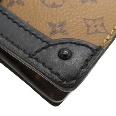 ルイヴィトン LOUIS VUITTON トランク クラッチ M43596 モノグラム×モノグラムリバース モノグラムキャンバス モノグラムリバースキャンバス 2WAYバッグ ゴールド金具 斜め掛け ショルダー 茶