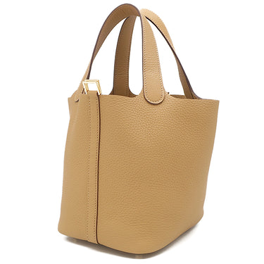 エルメス HERMES ピコタンロックPM ビスキュイ トリヨンクレマンス ハンドバッグ ゴールド金具 新品 未使用 茶