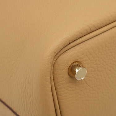 エルメス HERMES ピコタンロックPM ビスキュイ トリヨンクレマンス ハンドバッグ ゴールド金具 新品 未使用 茶