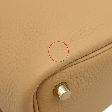 エルメス HERMES ピコタンロックPM ビスキュイ トリヨンクレマンス ハンドバッグ ゴールド金具 新品 未使用 茶
