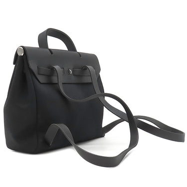 エルメス HERMES エールバッグ アドPM ブラック トワルオフィシエ ヴァッシュハンター 2WAYバッグ マットシルバー金具 黒 リュック バックパック ストッパー欠品