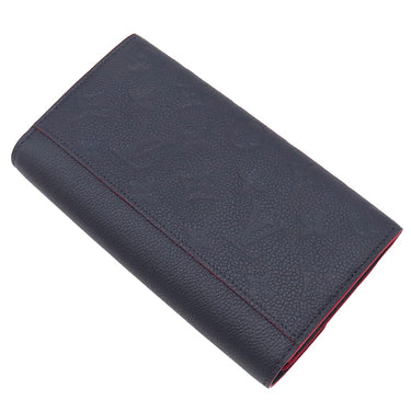 ルイヴィトン LOUIS VUITTON ポルトフォイユ サラ M62125 マリーヌルージュ モノグラムアンプラント 長財布 ゴールド金具 紺 イニシャル刻印あり
