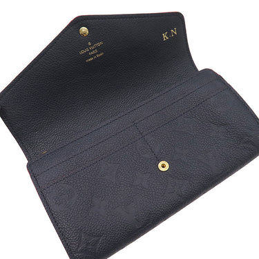 ルイヴィトン LOUIS VUITTON ポルトフォイユ サラ M62125 マリーヌルージュ モノグラムアンプラント 長財布 ゴールド金具 紺 イニシャル刻印あり