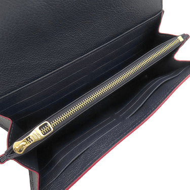 ルイヴィトン LOUIS VUITTON ポルトフォイユ サラ M62125 マリーヌルージュ モノグラムアンプラント 長財布 ゴールド金具 紺 イニシャル刻印あり