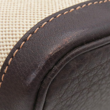 エルメス HERMES ガーデンパーティーTPM ナチュラル×マロン トワルアッシュ レザー 2WAYバッグ シルバー金具 茶 ショルダー 斜め掛け