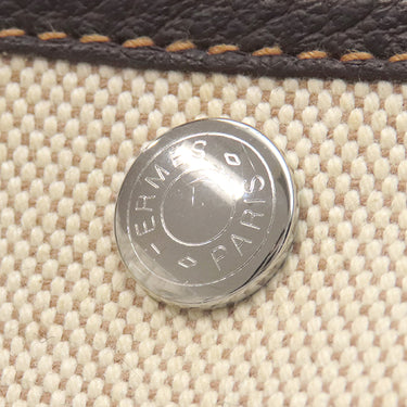 エルメス HERMES ガーデンパーティーTPM ナチュラル×マロン トワルアッシュ レザー 2WAYバッグ シルバー金具 茶 ショルダー 斜め掛け