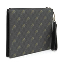 グッチ GUCCI タイガープリント 575136 ブラック GGスプリームキャンバス レザー クラッチバッグ ガンメタル金具 黒 セカンドバッグ