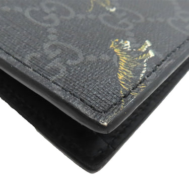 グッチ GUCCI タイガープリント 575136 ブラック GGスプリームキャンバス レザー クラッチバッグ ガンメタル金具 黒 セカンドバッグ