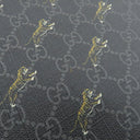 グッチ GUCCI タイガープリント 575136 ブラック GGスプリームキャンバス レザー クラッチバッグ ガンメタル金具 黒 セカンドバッグ