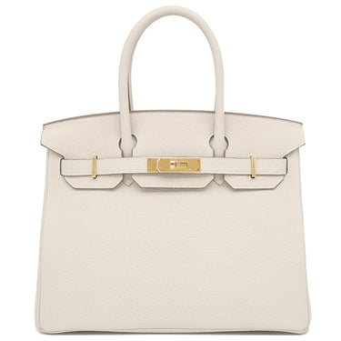 エルメス HERMES バーキン30 クレ トゴ ハンドバッグ ゴールド金具 新品 未使用 オフホワイト