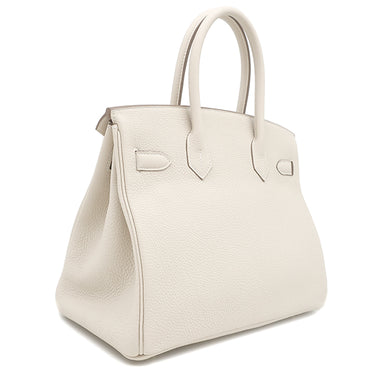 エルメス HERMES バーキン30 クレ トゴ ハンドバッグ ゴールド金具 新品 未使用 オフホワイト
