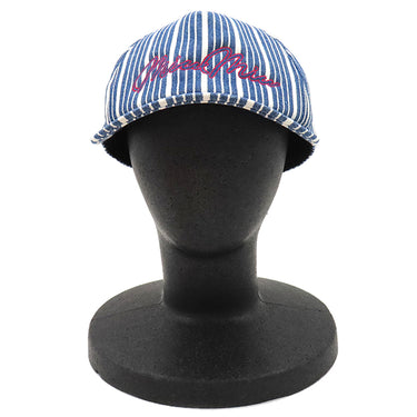 ミュウミュウ MIU MIU ストライプ 5HC179 ブルー コットン 14038 キャップ 帽子