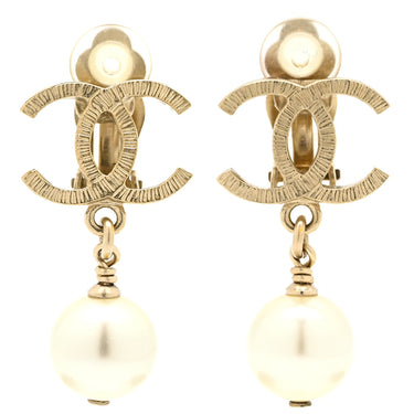 シャネル CHANEL ココマーク パール ゴールド GP フェイクパール イヤリング スウィング