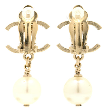 シャネル CHANEL ココマーク パール ゴールド GP フェイクパール イヤリング スウィング