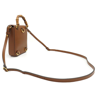 グッチ GUCCI 3WAY ミニショルダーバッグ バンブー ブラウン レザー 2WAYバッグ ゴールド金具 茶 リュック