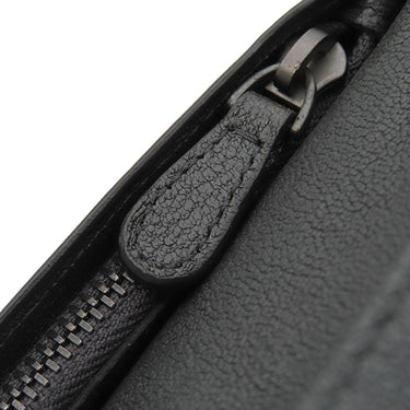 ボッテガヴェネタ BOTTEGA VENETA イントレチャート ブラック×ブラウン×カーキ レザー 長財布 黒 茶 緑 二つ折り 札入れ