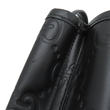 グッチ GUCCI GG スーパーミニバッグ 790133 ブラック レザー 2WAYバッグ ゴールド金具 黒 ハンドバッグ ショルダー