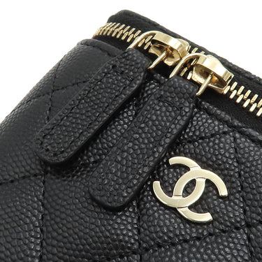 シャネル CHANEL マトラッセ スモール バニティバッグ AP1466 ブラック キャビアスキン ショルダーバッグ ゴールド金具 チェーンショルダー ヴァニティ 黒