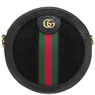グッチ GUCCI オフィディア GG ミニ ラウンド 550618 ブラック スウェード パテントレザー ショルダーバッグ ゴールド金具 チェーンショルダー シェリーライン