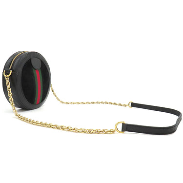 グッチ GUCCI オフィディア GG ミニ ラウンド 550618 ブラック スウェード パテントレザー ショルダーバッグ ゴールド金具 チェーンショルダー シェリーライン