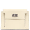 エルメス HERMES ケリーポケット コンパクト ナタ ヴォーエプソン コインケース シルバー金具 アイボリー