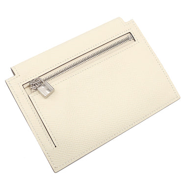 エルメス HERMES ケリーポケット コンパクト ナタ ヴォーエプソン コインケース シルバー金具 アイボリー