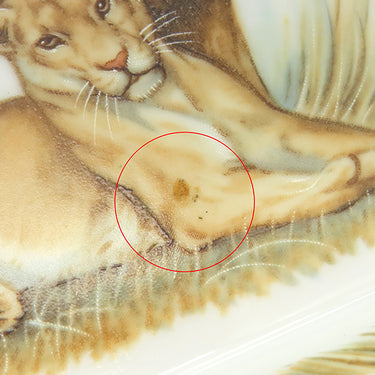 エルメス HERMES アッシュトレイ 灰皿 ライオン ブラウン 陶磁器 雑貨 茶 小物入れ