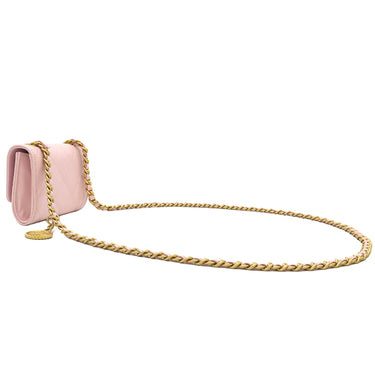 シャネル CHANEL マトラッセ ミニチェーンクラッチ AP2848 ピンク レザー チェーンウォレット ヴィンテージ金具 チェーンショルダー