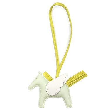 エルメス HERMES ロデオPM ペガサス ヴェールフィズ×ライム×ニューホワイト アニューミロ バッグチャーム 薄緑 黄緑 白