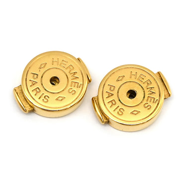 エルメス HERMES ポップアッシュ Hピアス ブラックxゴールド GP エナメル ピアス H型