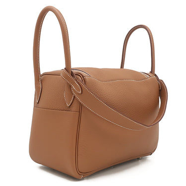 エルメス HERMES リンディ26 ゴールド トリヨンクレマンス 2WAYバッグ シルバー金具 新品 未使用 茶